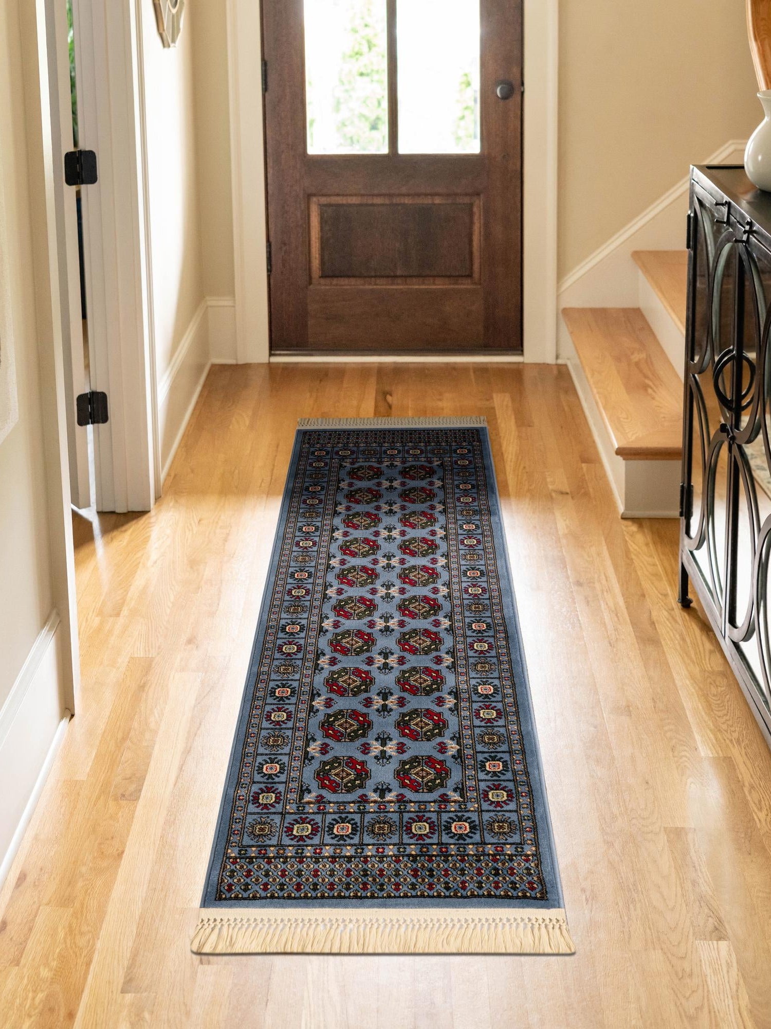 Blue 2' 7 x 10' Tekke Runner Area Rug Classic Traditional Vintage Design Carpet for Living Rooms, Dining, Bedrooms, Office Space for Sale at Rug Engine