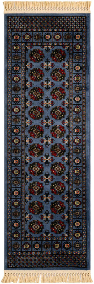 Blue 2' x 6' 1 Tekke Runner Area Rug Classic Traditional Vintage Design Carpet for Living Rooms, Dining, Bedrooms, Office Space for Sale at Rug Engine