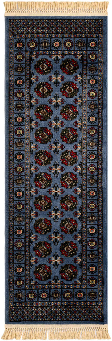 Blue 2' x 6' 1 Tekke Runner Area Rug Classic Traditional Vintage Design Carpet for Living Rooms, Dining, Bedrooms, Office Space for Sale at Rug Engine