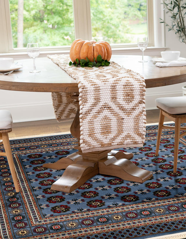 Blue 10' x 10' Tekke Square Area Rug Classic Traditional Vintage Design Carpet for Living Rooms, Dining, Bedrooms, Office Space for Sale at Rug Engine