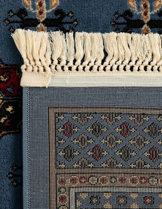 Blue 7' 10 x 7' 10 Tekke Square Area Rug Classic Traditional Vintage Design Carpet for Living Rooms, Dining, Bedrooms, Office Space for Sale at Rug Engine