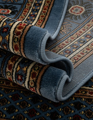 Blue 7' 10 x 7' 10 Tekke Square Area Rug Classic Traditional Vintage Design Carpet for Living Rooms, Dining, Bedrooms, Office Space for Sale at Rug Engine