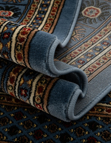 Blue 7' 10 x 7' 10 Tekke Square Area Rug Classic Traditional Vintage Design Carpet for Living Rooms, Dining, Bedrooms, Office Space for Sale at Rug Engine