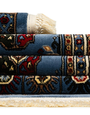 Blue 7' 10 x 7' 10 Tekke Square Area Rug Classic Traditional Vintage Design Carpet for Living Rooms, Dining, Bedrooms, Office Space for Sale at Rug Engine
