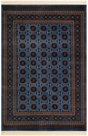 Blue 6' 1 x 9' Tekke Rectangle Area Rug Classic Traditional Vintage Design Carpet for Living Rooms, Dining, Bedrooms, Office Space for Sale at Rug Engine