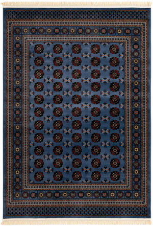 Blue 7' 1 x 10' Tekke Rectangle Area Rug Classic Traditional Vintage Design Carpet for Living Rooms, Dining, Bedrooms, Office Space for Sale at Rug Engine