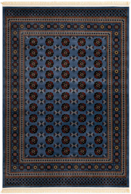 Blue 7' 1 x 10' Tekke Rectangle Area Rug Classic Traditional Vintage Design Carpet for Living Rooms, Dining, Bedrooms, Office Space for Sale at Rug Engine