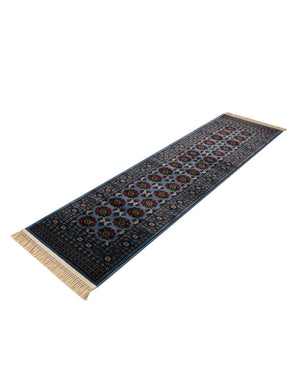 Blue 2' x 8' Tekke Runner Area Rug Classic Traditional Vintage Design Carpet for Living Rooms, Dining, Bedrooms, Office Space for Sale at Rug Engine