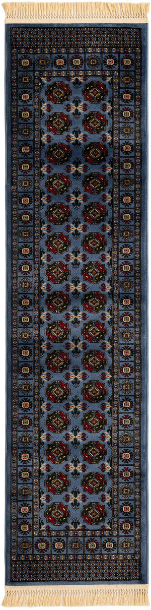 Blue 2' x 8' Tekke Runner Area Rug Classic Traditional Vintage Design Carpet for Living Rooms, Dining, Bedrooms, Office Space for Sale at Rug Engine