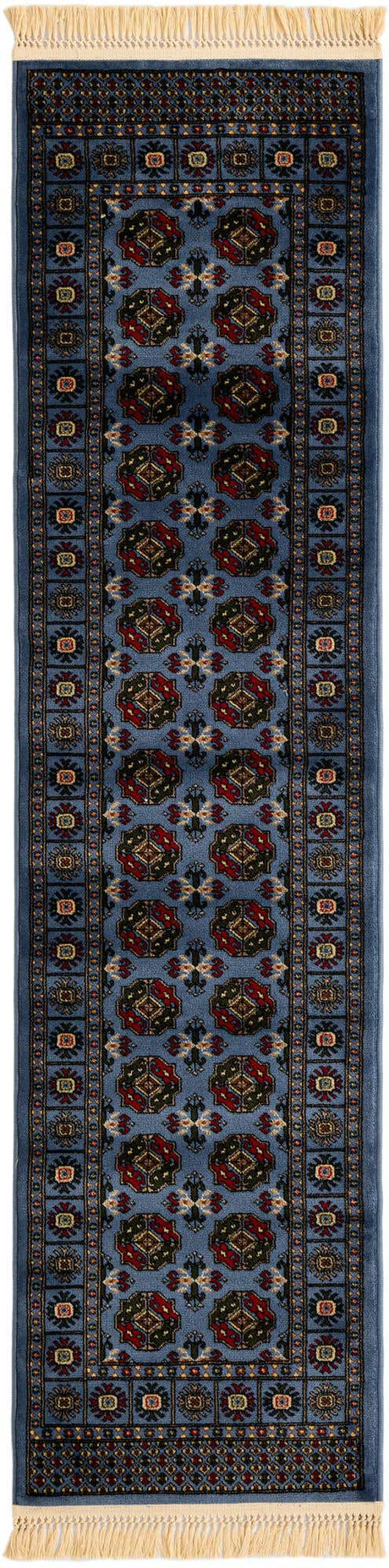 Blue 2' x 8' Tekke Runner Area Rug Classic Traditional Vintage Design Carpet for Living Rooms, Dining, Bedrooms, Office Space for Sale at Rug Engine
