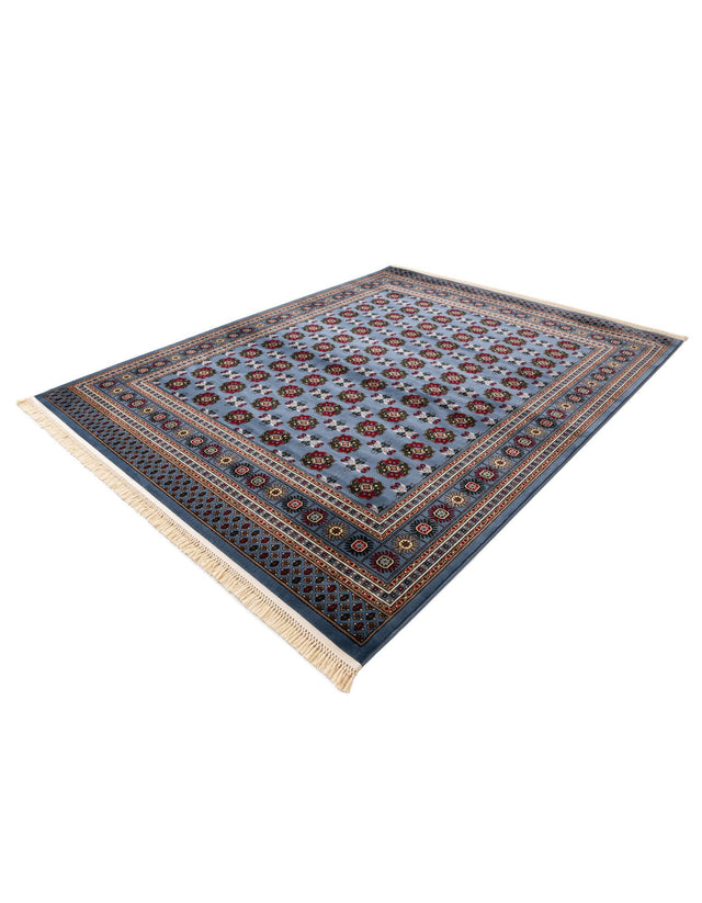 Blue 7' 10 x 10' Tekke Rectangle Area Rug Classic Traditional Vintage Design Carpet for Living Rooms, Dining, Bedrooms, Office Space for Sale at Rug Engine