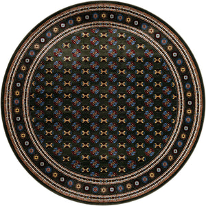 Dark Green 10' x 10' Tekke Round Area Rug Classic Traditional Vintage Design Carpet for Living Rooms, Dining, Bedrooms, Office Space for Sale at Rug Engine