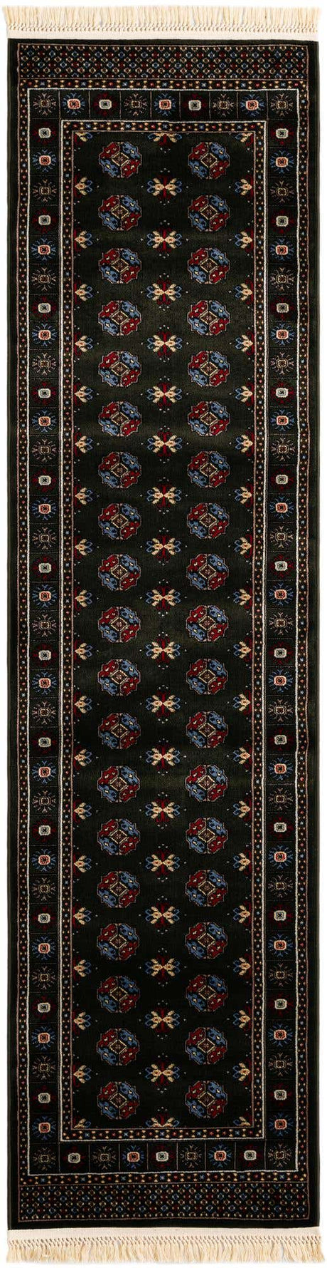 Dark Green 2' 7 x 10' Tekke Runner Area Rug Classic Traditional Vintage Design Carpet for Living Rooms, Dining, Bedrooms, Office Space for Sale at Rug Engine