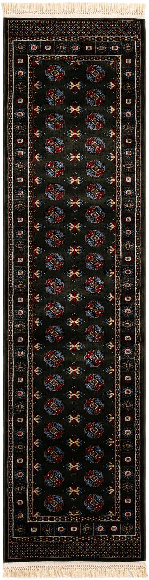 Dark Green 2' 7 x 10' Tekke Runner Area Rug Classic Traditional Vintage Design Carpet for Living Rooms, Dining, Bedrooms, Office Space for Sale at Rug Engine