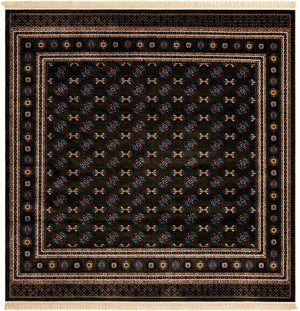 Dark Green 10' x 10' Tekke Square Area Rug Classic Traditional Vintage Design Carpet for Living Rooms, Dining, Bedrooms, Office Space for Sale at Rug Engine