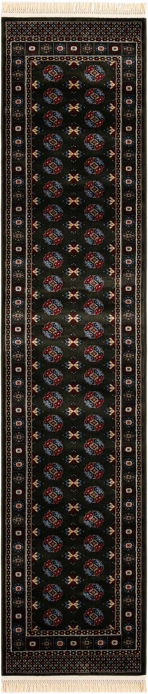 Dark Green 2' 7 x 12' Tekke Runner Area Rug Classic Traditional Vintage Design Carpet for Living Rooms, Dining, Bedrooms, Office Space for Sale at Rug Engine