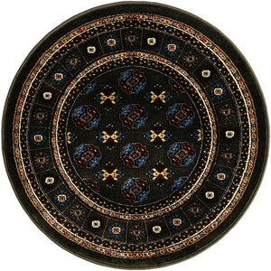 Dark Green 3' 1 x 3' 1 Tekke Round Area Rug Classic Traditional Vintage Design Carpet for Living Rooms, Dining, Bedrooms, Office Space for Sale at Rug Engine