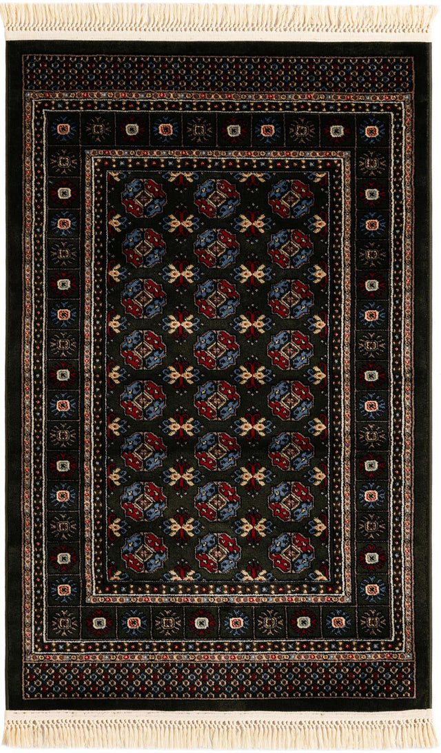 Dark Green 3' 1 x 5' 3 Tekke Rectangle Area Rug Classic Traditional Vintage Design Carpet for Living Rooms, Dining, Bedrooms, Office Space for Sale at Rug Engine