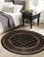 Dark Green 10' x 10' Tekke Round Area Rug Classic Traditional Vintage Design Carpet for Living Rooms, Dining, Bedrooms, Office Space for Sale at Rug Engine