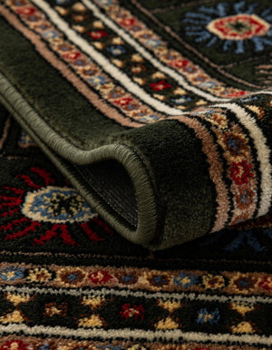 Dark Green 7' 10 x 7' 10 Tekke Round Area Rug Classic Traditional Vintage Design Carpet for Living Rooms, Dining, Bedrooms, Office Space for Sale at Rug Engine