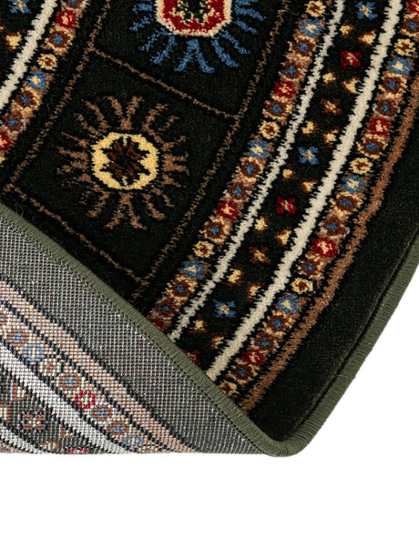 Dark Green 7' 10 x 7' 10 Tekke Round Area Rug Classic Traditional Vintage Design Carpet for Living Rooms, Dining, Bedrooms, Office Space for Sale at Rug Engine