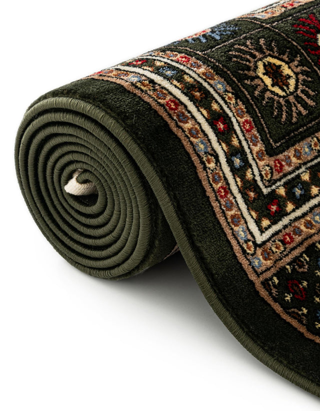 Dark Green 7' 10 x 7' 10 Tekke Round Area Rug Classic Traditional Vintage Design Carpet for Living Rooms, Dining, Bedrooms, Office Space for Sale at Rug Engine