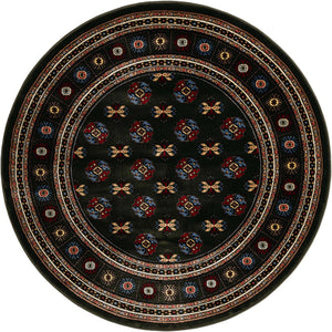 Dark Green 5' 3 x 5' 3 Tekke Round Area Rug Classic Traditional Vintage Design Carpet for Living Rooms, Dining, Bedrooms, Office Space for Sale at Rug Engine