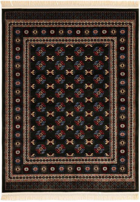 Dark Green 5' 3 x 7' 1 Tekke Rectangle Area Rug Classic Traditional Vintage Design Carpet for Living Rooms, Dining, Bedrooms, Office Space for Sale at Rug Engine