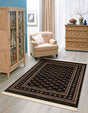 Dark Green 6' 1 x 9' Tekke Rectangle Area Rug Classic Traditional Vintage Design Carpet for Living Rooms, Dining, Bedrooms, Office Space for Sale at Rug Engine