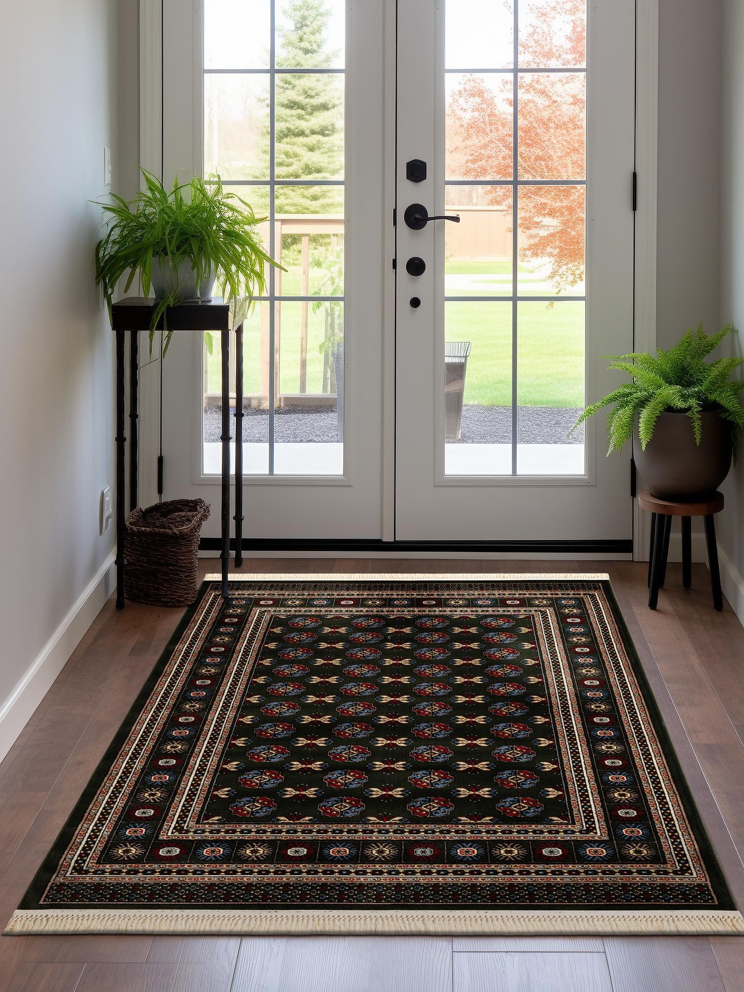 Dark Green 10' x 14' 1 Tekke Rectangle Area Rug Classic Traditional Vintage Design Carpet for Living Rooms, Dining, Bedrooms, Office Space for Sale at Rug Engine