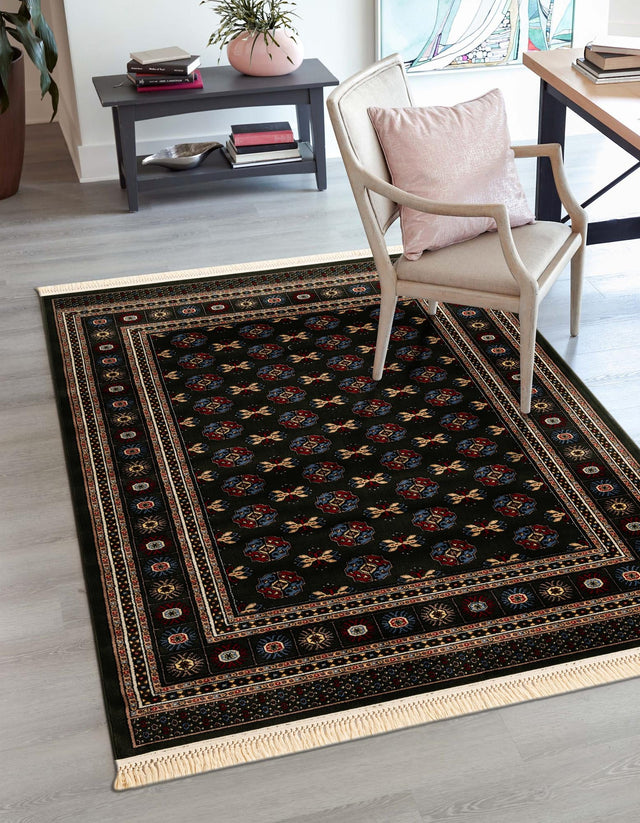 Dark Green 3' 1 x 5' 3 Tekke Rectangle Area Rug Classic Traditional Vintage Design Carpet for Living Rooms, Dining, Bedrooms, Office Space for Sale at Rug Engine