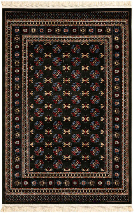 Dark Green 5' 3 x 8' Tekke Rectangle Area Rug Classic Traditional Vintage Design Carpet for Living Rooms, Dining, Bedrooms, Office Space for Sale at Rug Engine