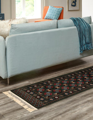 Dark Green 2' 7 x 10' Tekke Runner Area Rug Classic Traditional Vintage Design Carpet for Living Rooms, Dining, Bedrooms, Office Space for Sale at Rug Engine
