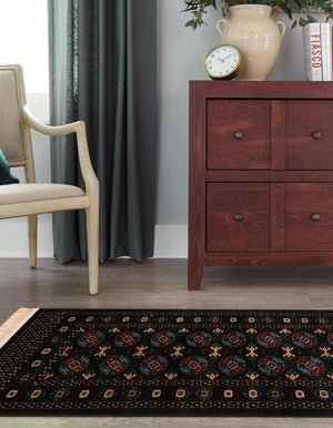 Dark Green 2' 7 x 10' Tekke Runner Area Rug Classic Traditional Vintage Design Carpet for Living Rooms, Dining, Bedrooms, Office Space for Sale at Rug Engine
