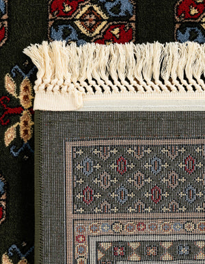 Dark Green 2' x 8' Tekke Runner Area Rug Classic Traditional Vintage Design Carpet for Living Rooms, Dining, Bedrooms, Office Space for Sale at Rug Engine