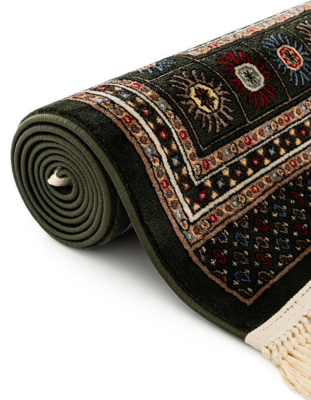 Dark Green 2' x 8' Tekke Runner Area Rug Classic Traditional Vintage Design Carpet for Living Rooms, Dining, Bedrooms, Office Space for Sale at Rug Engine