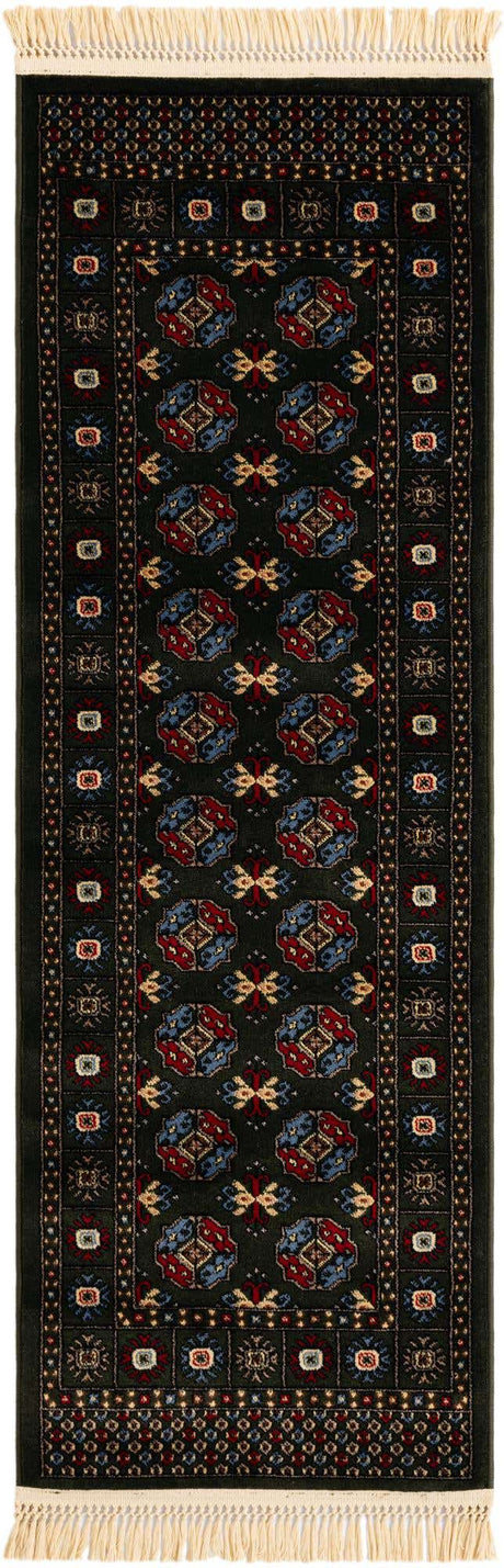 Dark Green 2' x 6' 1 Tekke Runner Area Rug Classic Traditional Vintage Design Carpet for Living Rooms, Dining, Bedrooms, Office Space for Sale at Rug Engine