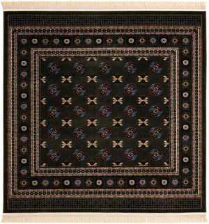 Dark Green 6' 1 x 6' 1 Tekke Square Area Rug Classic Traditional Vintage Design Carpet for Living Rooms, Dining, Bedrooms, Office Space for Sale at Rug Engine