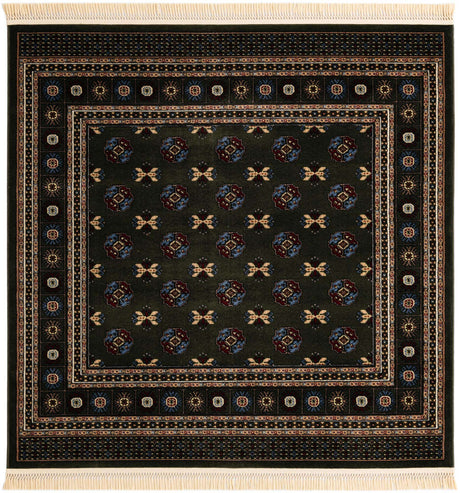 Dark Green 6' 1 x 6' 1 Tekke Square Area Rug Classic Traditional Vintage Design Carpet for Living Rooms, Dining, Bedrooms, Office Space for Sale at Rug Engine