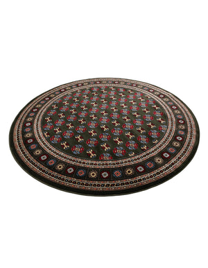Dark Green 7' 10 x 7' 10 Tekke Round Area Rug Classic Traditional Vintage Design Carpet for Living Rooms, Dining, Bedrooms, Office Space for Sale at Rug Engine