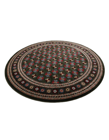 Dark Green 7' 10 x 7' 10 Tekke Round Area Rug Classic Traditional Vintage Design Carpet for Living Rooms, Dining, Bedrooms, Office Space for Sale at Rug Engine
