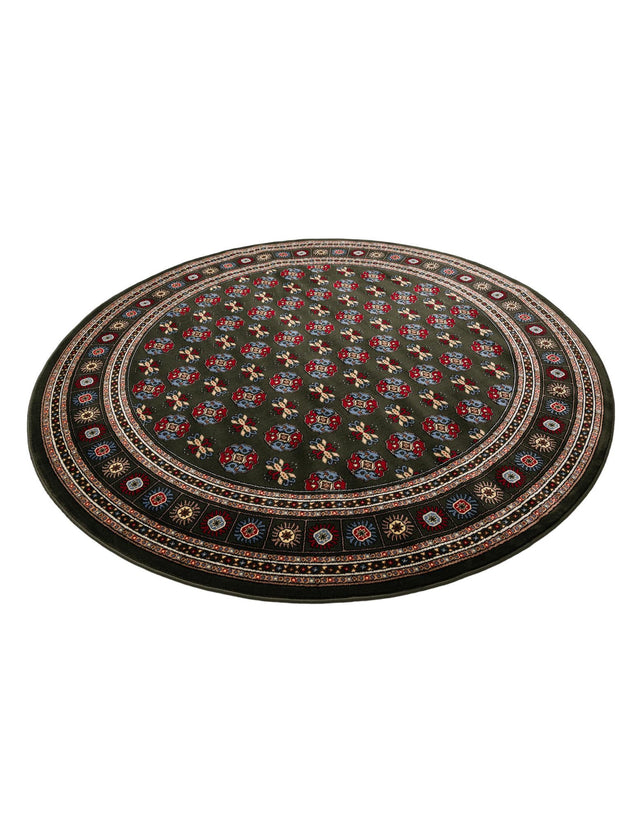 Dark Green 7' 10 x 7' 10 Tekke Round Area Rug Classic Traditional Vintage Design Carpet for Living Rooms, Dining, Bedrooms, Office Space for Sale at Rug Engine