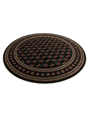 Dark Green 7' 10 x 7' 10 Tekke Round Area Rug Classic Traditional Vintage Design Carpet for Living Rooms, Dining, Bedrooms, Office Space for Sale at Rug Engine