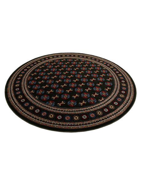Dark Green 7' 10 x 7' 10 Tekke Round Area Rug Classic Traditional Vintage Design Carpet for Living Rooms, Dining, Bedrooms, Office Space for Sale at Rug Engine