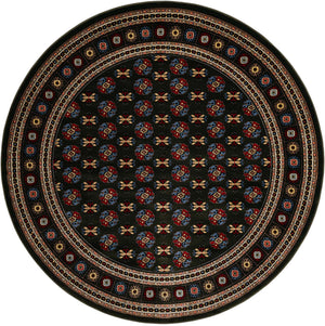 Dark Green 7' 10 x 7' 10 Tekke Round Area Rug Classic Traditional Vintage Design Carpet for Living Rooms, Dining, Bedrooms, Office Space for Sale at Rug Engine