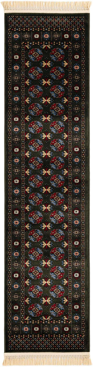 Dark Green 2' x 8' Tekke Runner Area Rug Classic Traditional Vintage Design Carpet for Living Rooms, Dining, Bedrooms, Office Space for Sale at Rug Engine