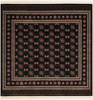 Dark Green 7' 10 x 7' 10 Tekke Square Area Rug Classic Traditional Vintage Design Carpet for Living Rooms, Dining, Bedrooms, Office Space for Sale at Rug Engine