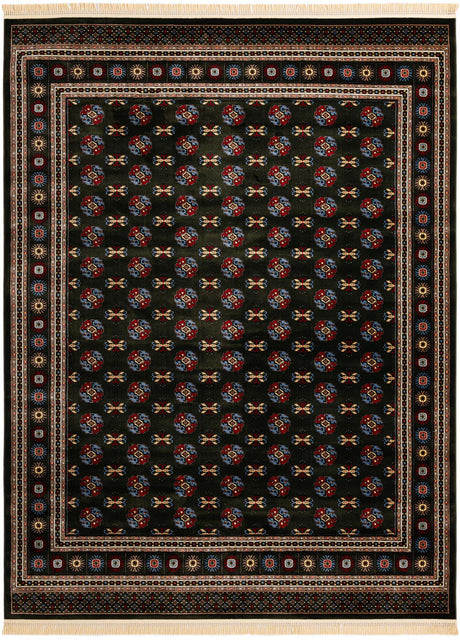 Dark Green 9' x 12' Tekke Rectangle Area Rug Classic Traditional Vintage Design Carpet for Living Rooms, Dining, Bedrooms, Office Space for Sale at Rug Engine