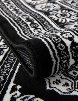 Black and White 3' 1 x 3' 1 Tekke Round Area Rug Classic Traditional Vintage Design Carpet for Living Rooms, Dining, Bedrooms, Office Space for Sale at Rug Engine