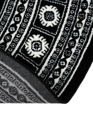 Black and White 3' 1 x 3' 1 Tekke Round Area Rug Classic Traditional Vintage Design Carpet for Living Rooms, Dining, Bedrooms, Office Space for Sale at Rug Engine